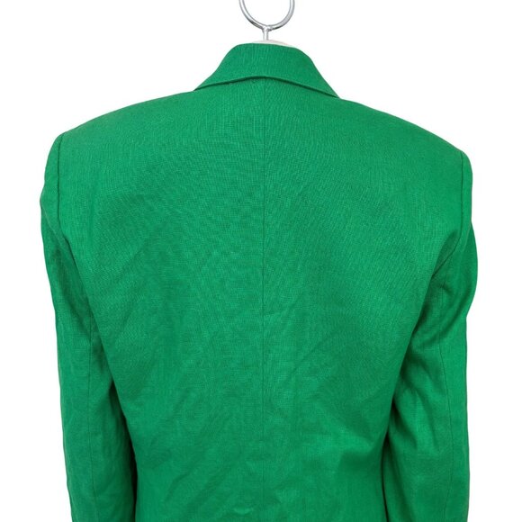 NEW VTG TALBOTS 100% Linen One Button Springtime Blazer in Kelly Green SZ 14 - Picture 5 of 9